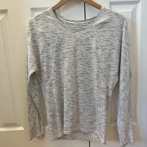 Lululemon Set To Sweat Long Sleeve White Space Dye EUC